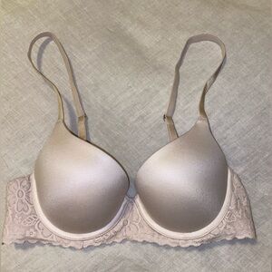 Aerie Real Sunnie Demi Nude Lace Bra